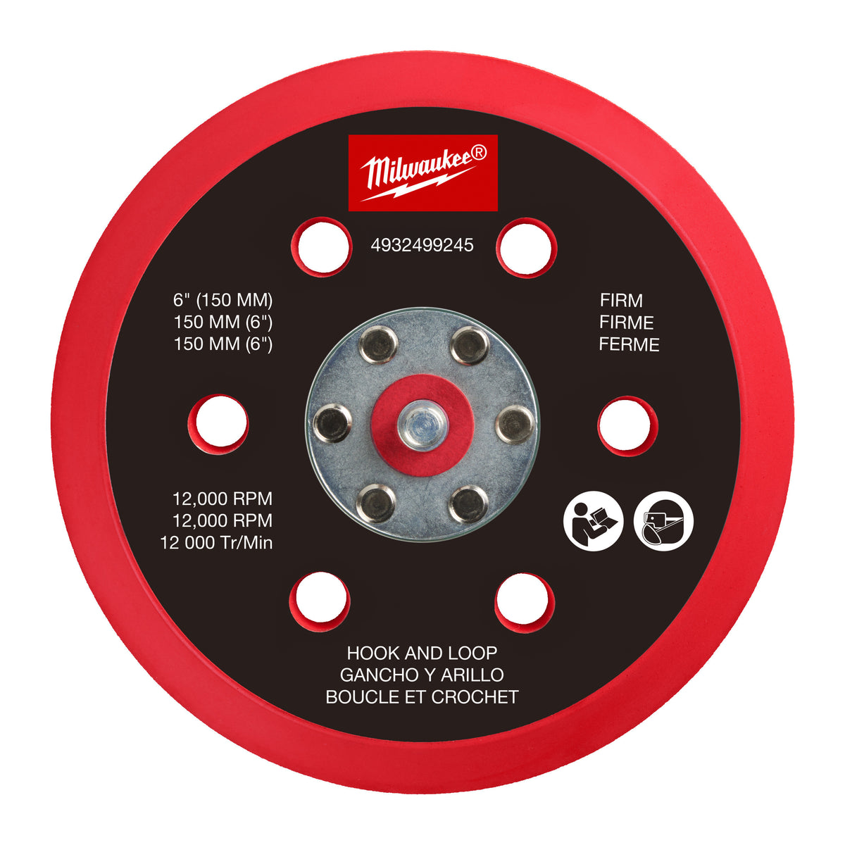 MILWAUKEE Plateau de ponçage rigide Ø150 M12 FROSBPHH150 4932499245