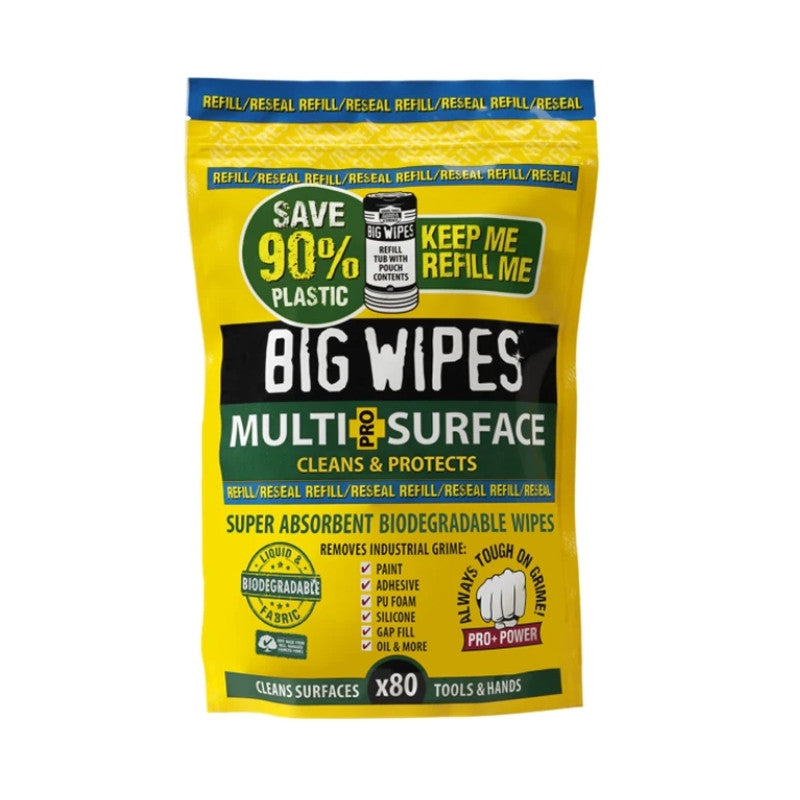 BIG WIPES Recharge de 80 lingettes nettoyantes Multi Surface- 2046