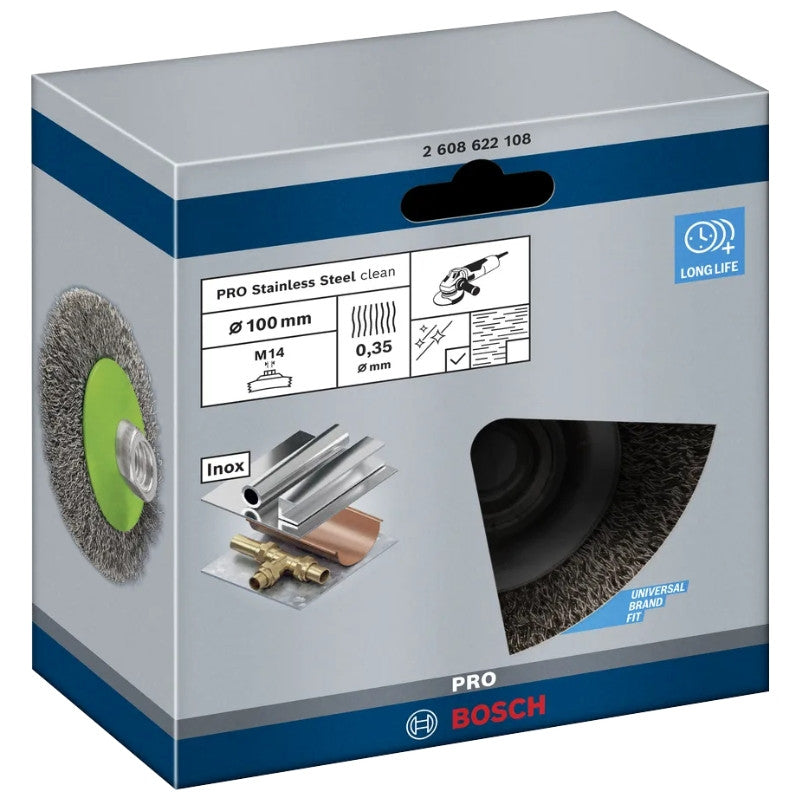 BOSCH Brosse en biseau PRO pour l'Inox M14 100x0.35 mm - 2608622108