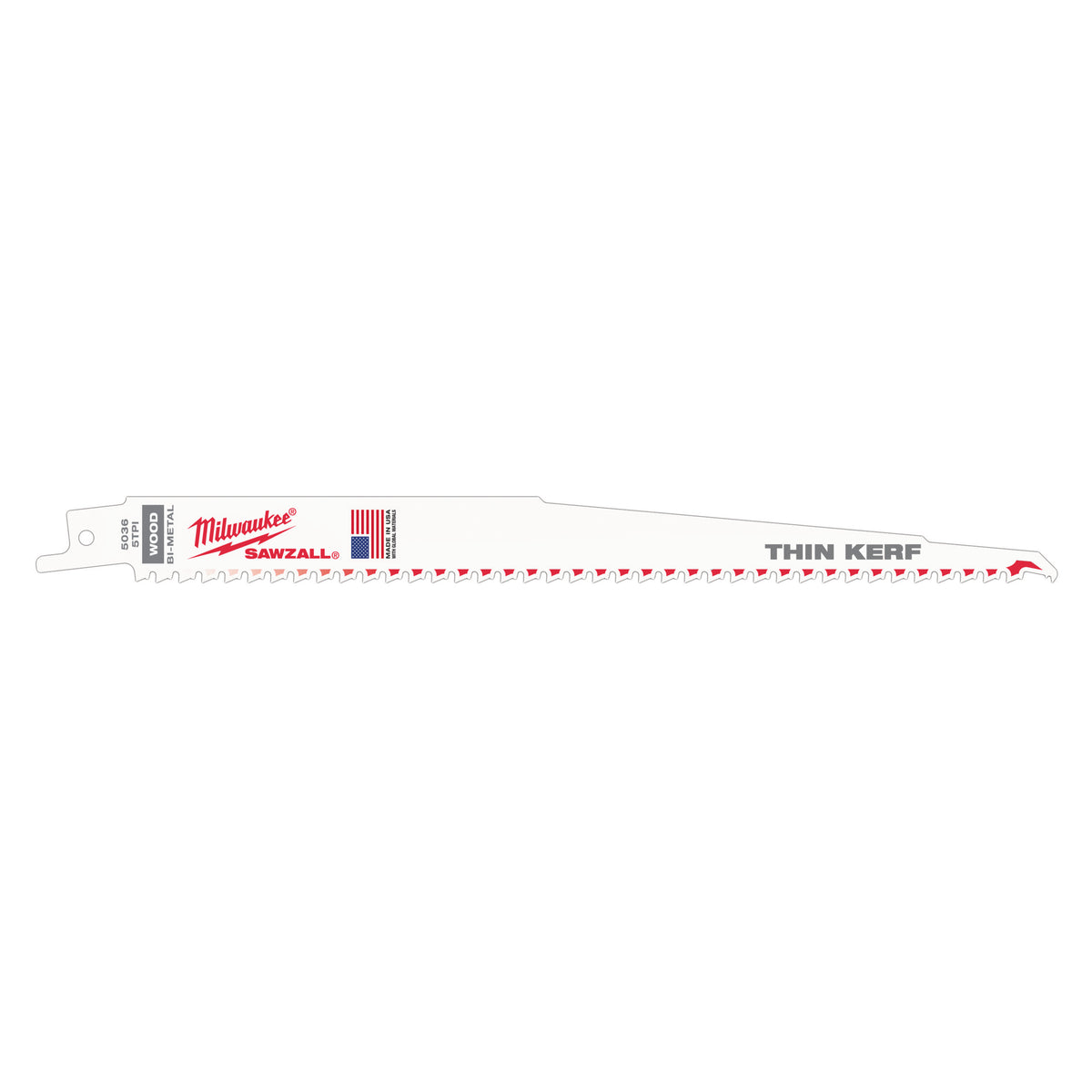 MILWAUKEE 5 Lames scie sabre THIN KERF Bois & clous
