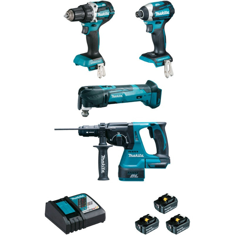 MAKITA Pack 4 machines 18V DDF484+DTD154+DHR243+DTM51 - DLX4109TJ