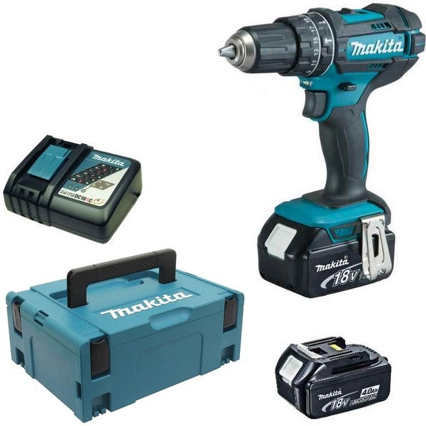Perceuse à percussion 18v lxt 2x4 ah en makpac dhp482rmj makita