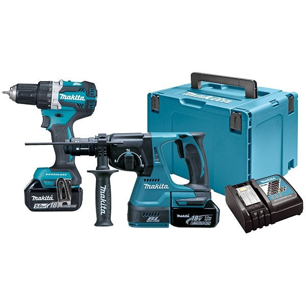 Perceuse ddf484 + perforateur dhr243 (18v 2x5ah) dlx2191tj makita