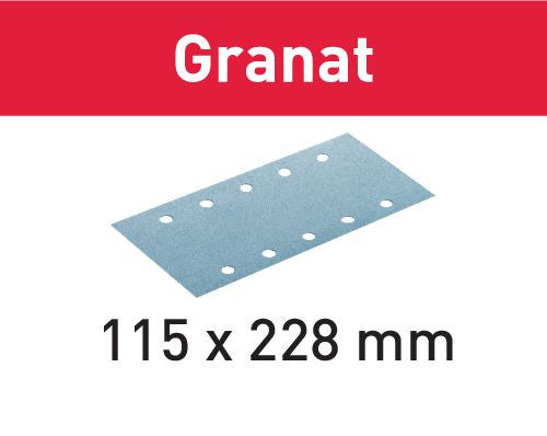 FESTOOL 100 Abrasifs Granat 115x228mm pour supports durs StickFix