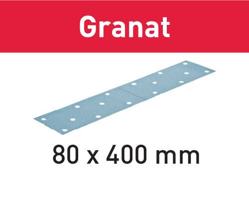 FESTOOL 50 Abrasifs Granat 80x400mm pour supports durs StickFix