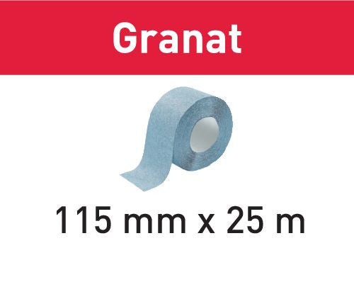FESTOOL Rouleau 25m abrasif Granat 115mm Universel Grain 80 à 220