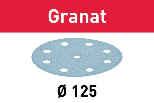 FESTOOL Abrasifs Granat Ø125mm pour supports durs StickFix