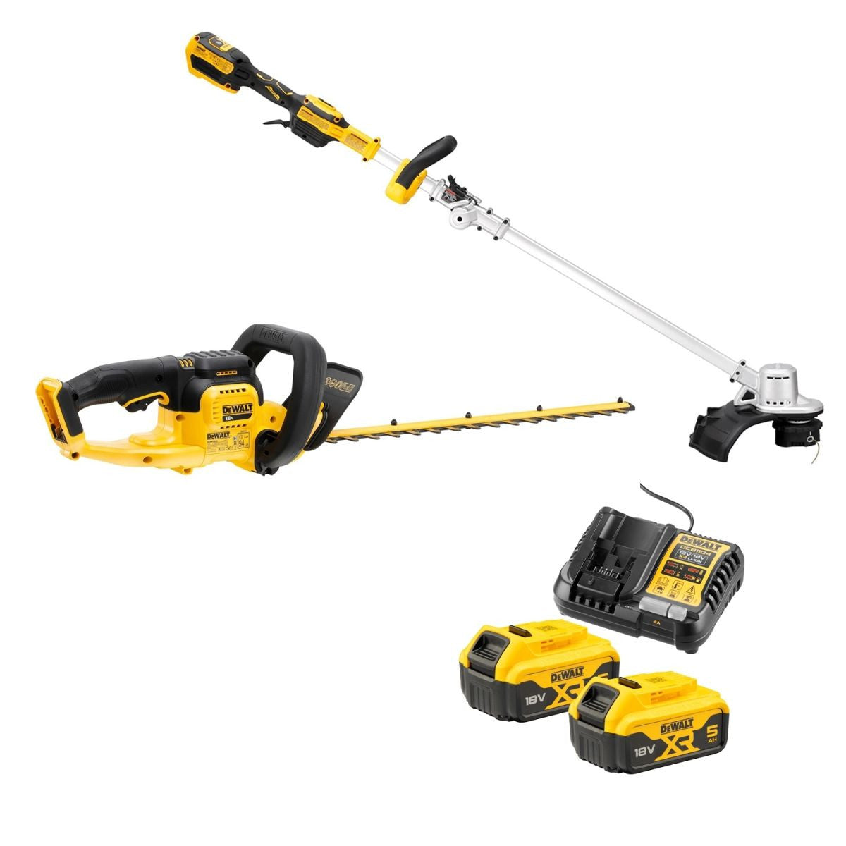 DEWALT Pack 2 outils Jardin 18V 5Ah DCMST561+DCMHT563 - DCMST561HT-QW