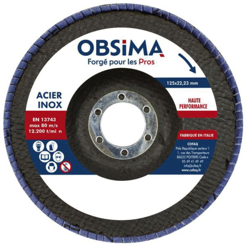 OBSIMA 10 Disques à lamelles ø125mm bombé grain 36 à 120 - 313
