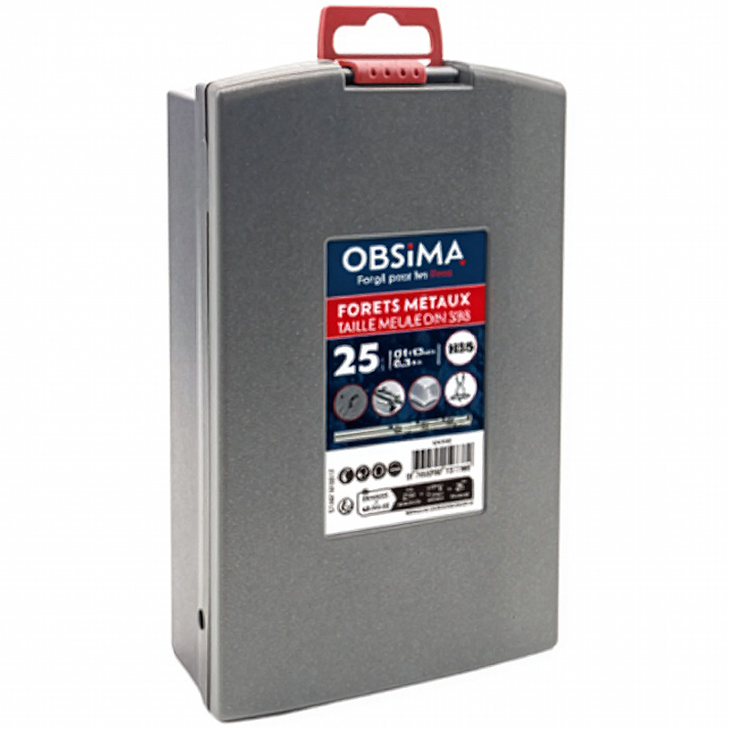 OBSIMA Coffret 25 forets HSS tailles meules - 313922