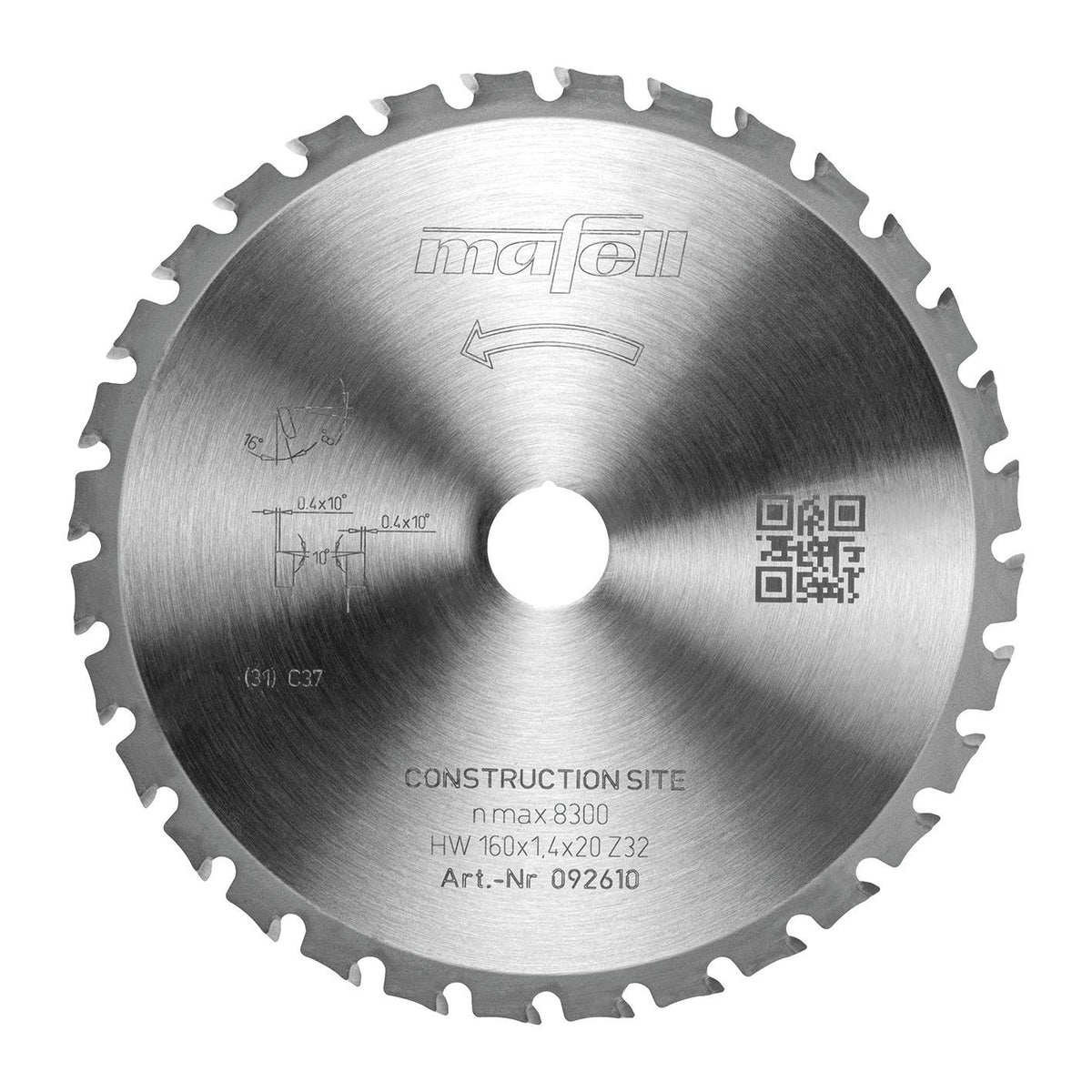 MAFELL Lame circulaire Ø160x1,4x20 carbure 160 Z32 WZFA - 092610