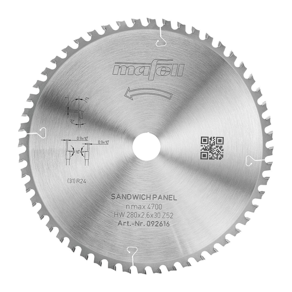MAFELL Lame scie circulaire Sandw Ø280x2,6x30mm 52D KSB-SP280 - 092616