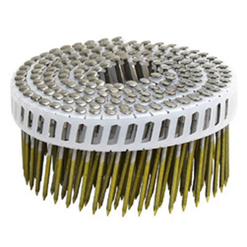 SCAB Pointes rouleaux plats PVC 16° tête bombée annelées Inox A4