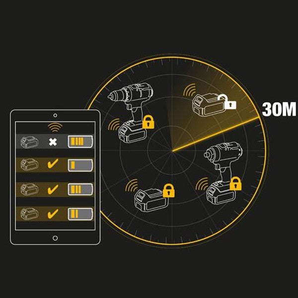 Pack 2 batteries bluetooth 18v 2ah + adapt usb dcb283bc dewalt