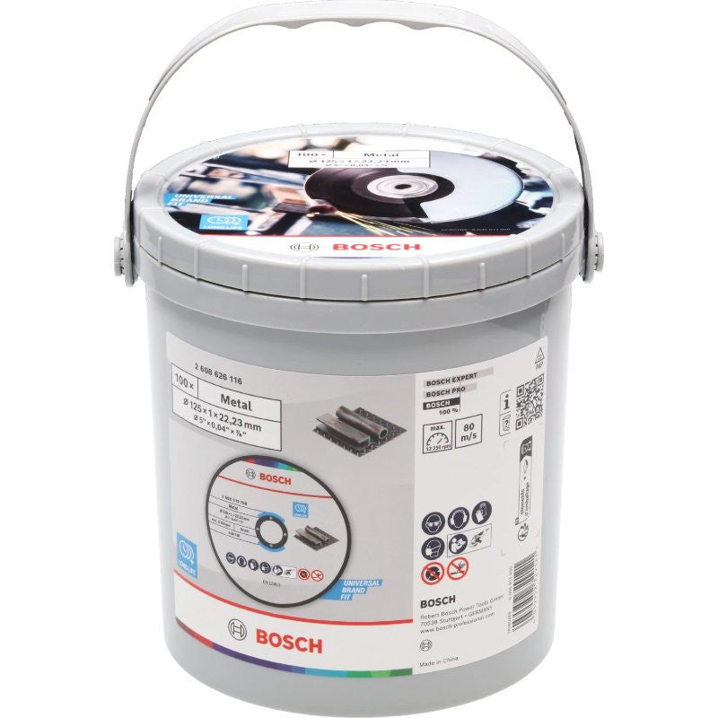 BOSCH Seau de 100 disques standard métal 125x1x22.23 - 2608626116