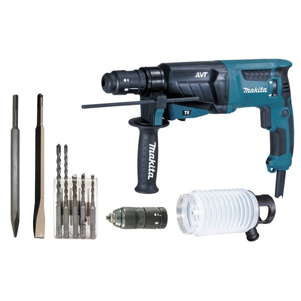 Perforateur burineur 800w sds plus hr2631ftx4 + accessoires makita
