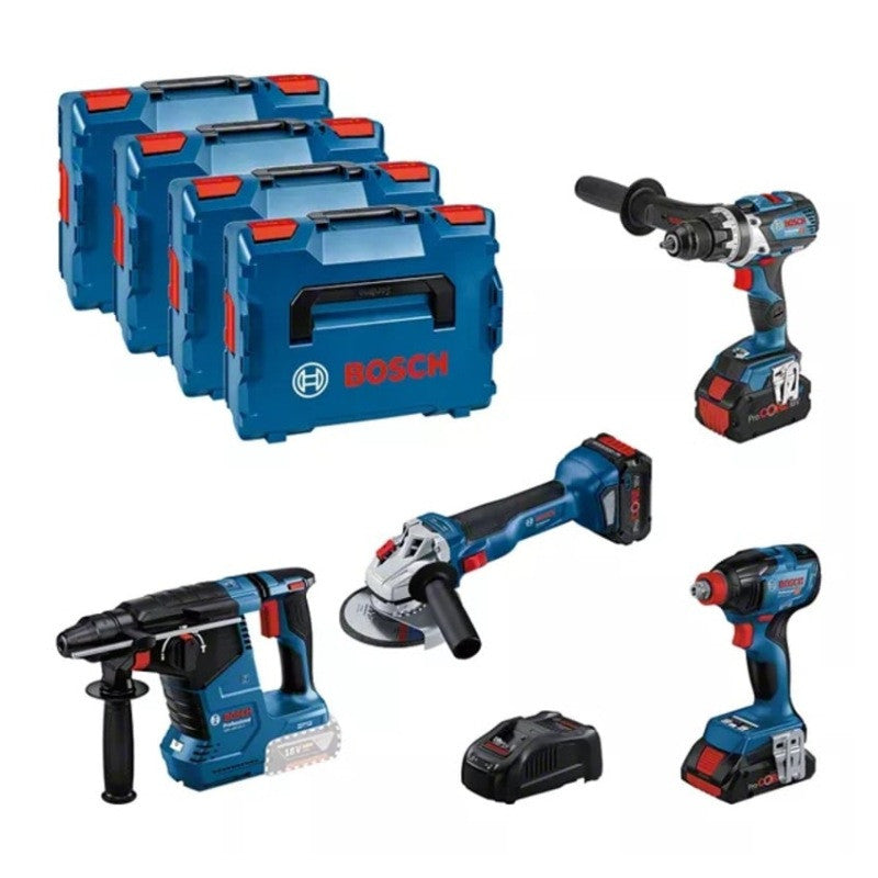 BOSCH Kit 4 outils 18V (GSR+GDX+GBH+GWS) L-boxx - 0615990N32