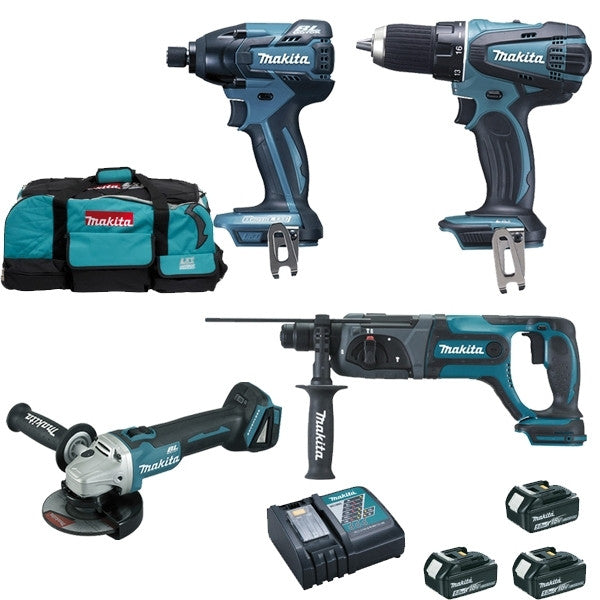 Outils 18v lxt (3x5 ah) dga504+ddf482+dhr241+dtd153 dlx4080tx1 makita