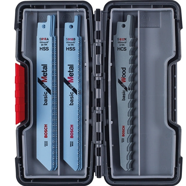 Coffret 15 lames scie sabre bois métal 2607010901 bosch