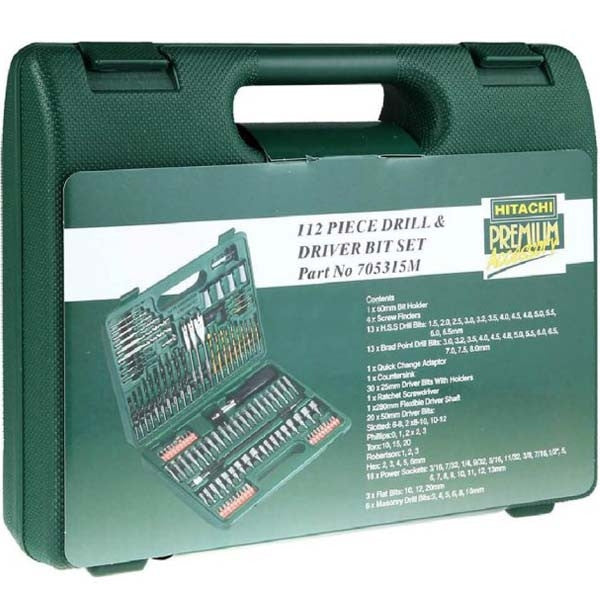 Set de vissage et perçage 112 pièces 705315m hikoki hitachi
