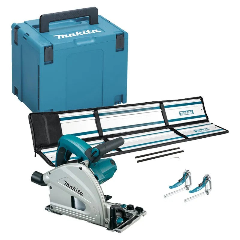 MAKITA Kit complet scie plongeante 1300 W Ø165 mm avec 2 rails 140 cm - SP6000J2