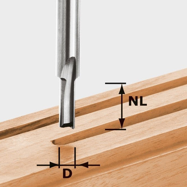 Fraise à rainurer avec queue de 8mm -hw s8 d5/12- 490954 festool
