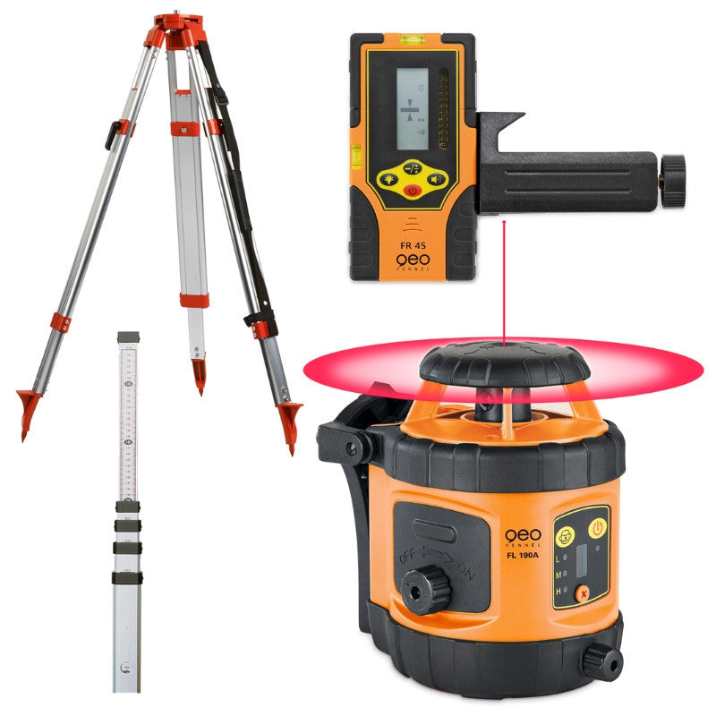 Geo Fennel Laser rotatif FL190A avec trépied TN 14 et Mire BT161 - 292190-S01