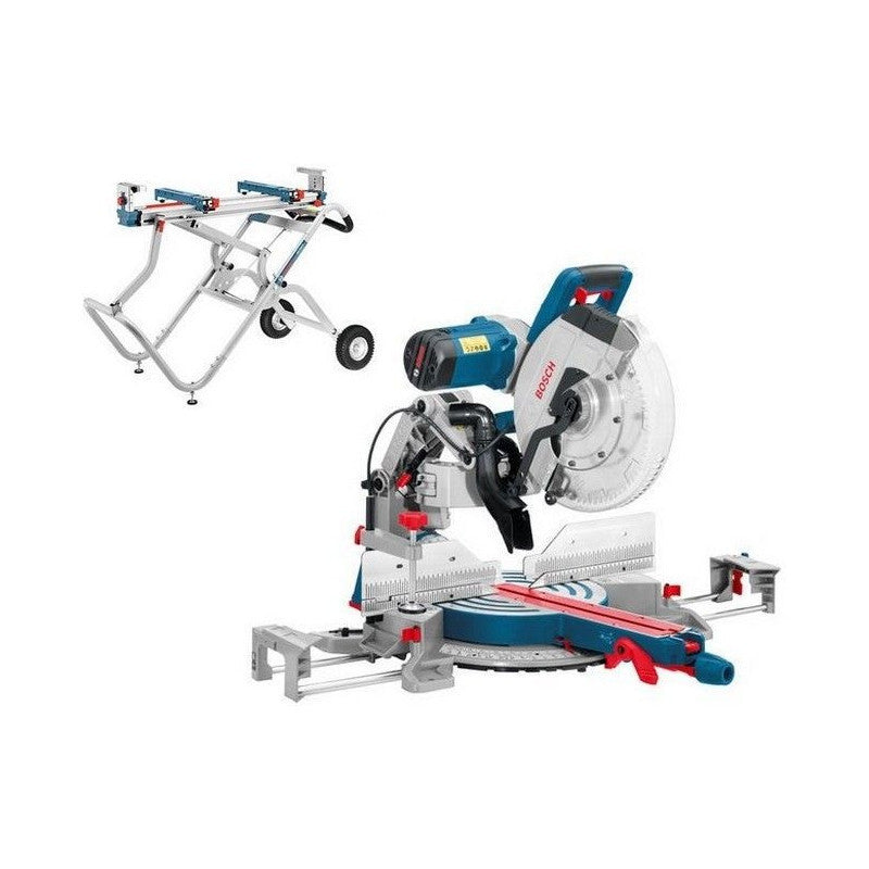 BOSCH Scie à onglet radiale 2000 W avec support GCM12GDL et piètement GTA2500W