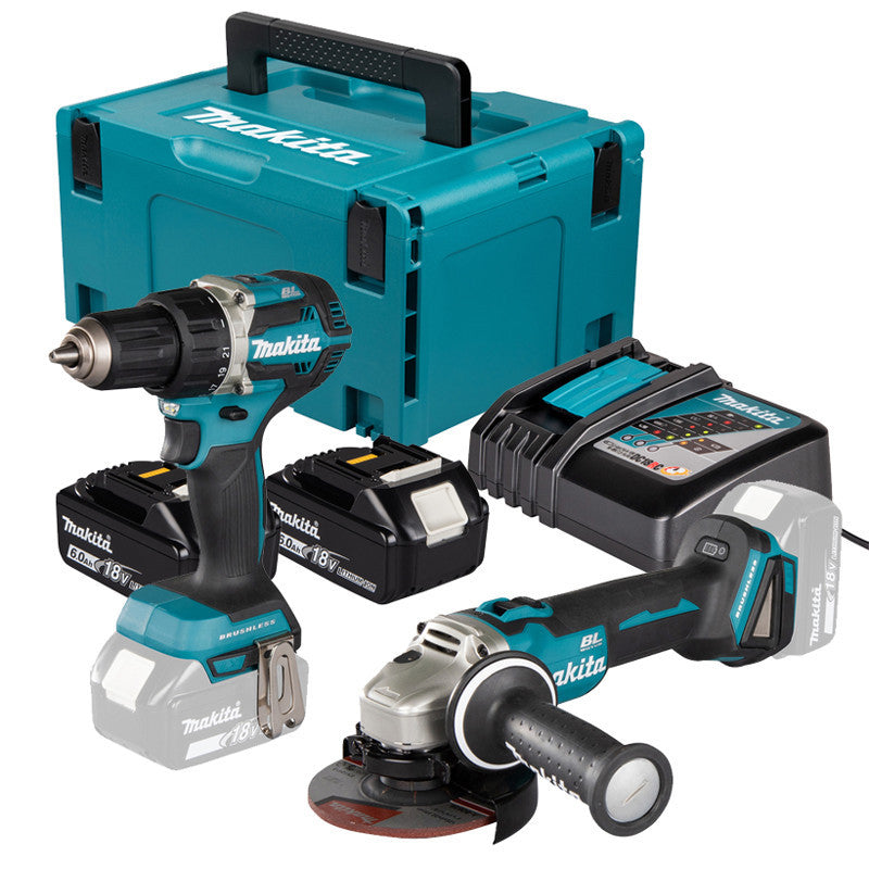 MAKITA Pack 2 outils 18V LXT DGA504 + DDF484 2x6Ah en MAKPAC - LOT0263