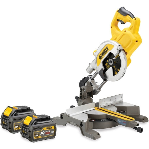 Scie à onglet radiale 54v xr flexvolt xps ø216 mm 2x2 ah dcs777t2 dewalt