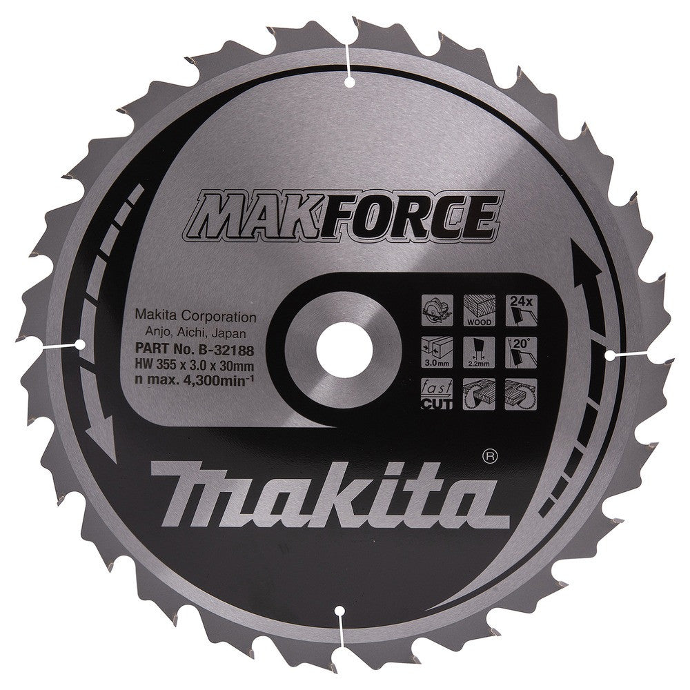 MAKITA Lame de scie Ø355x30 24 dents Makforce - B-32188