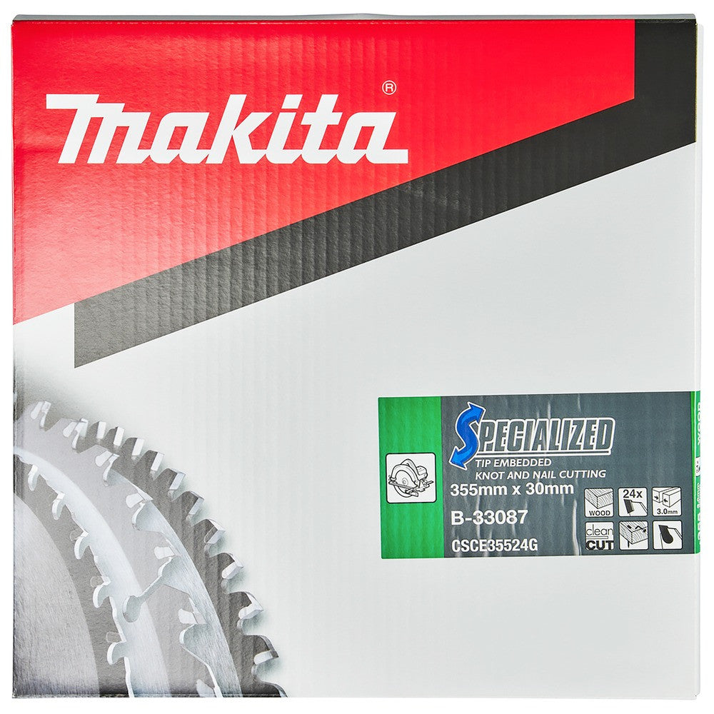 MAKITA Lame carbure ''Specialized'' Bois Ø355 24 dents - B-33087