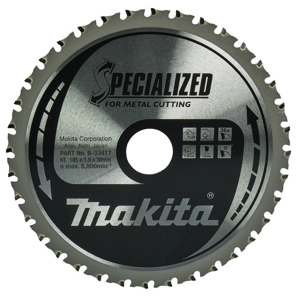 MAKITA Lame de scie Ø185x30 Z36 Métal - B-33417