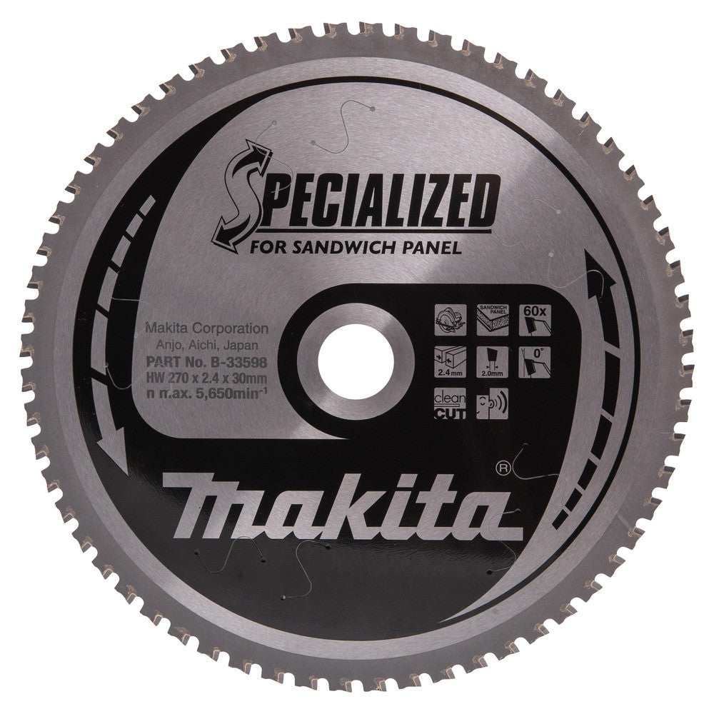 MAKITA Lame pour panneau sandwich Ø270x30 Z60 - B-33598