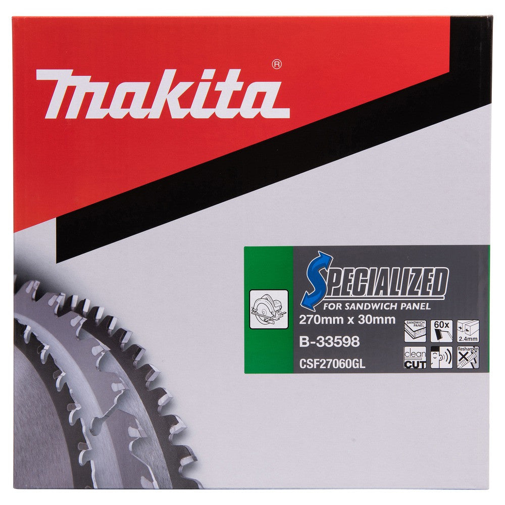 MAKITA Lame pour panneau sandwich Ø270x30 Z60 - B-33598