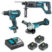 MAKITA Pack 3 Outils 18V 3x4Ah DDF482+DGA504+DHR241 - DLX3078MJ