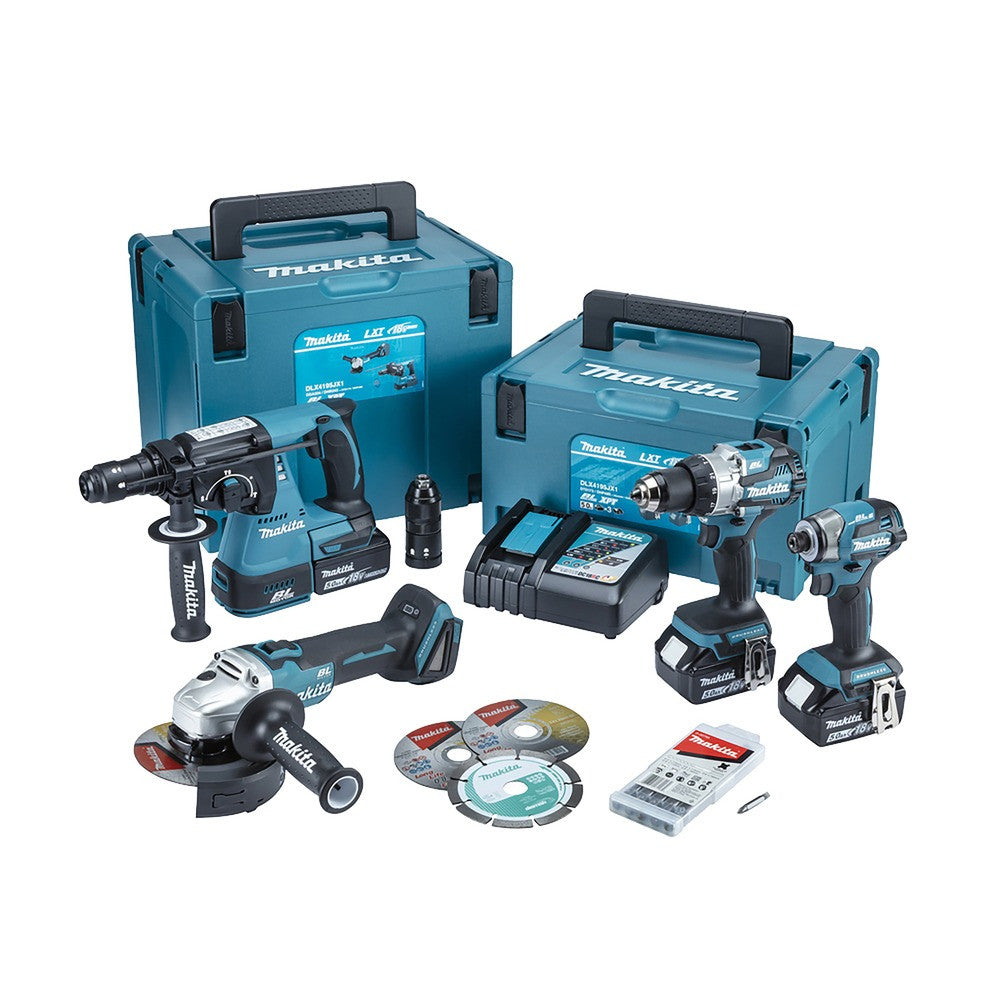 MAKITA Pack 4 Machines 18V 3x5Ah - DLX4195JX1