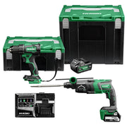 HIKOKI Pack Perceuse 140Nm + perforateur 3,2J 18V 2x5Ah - PACK2OUT18V2
