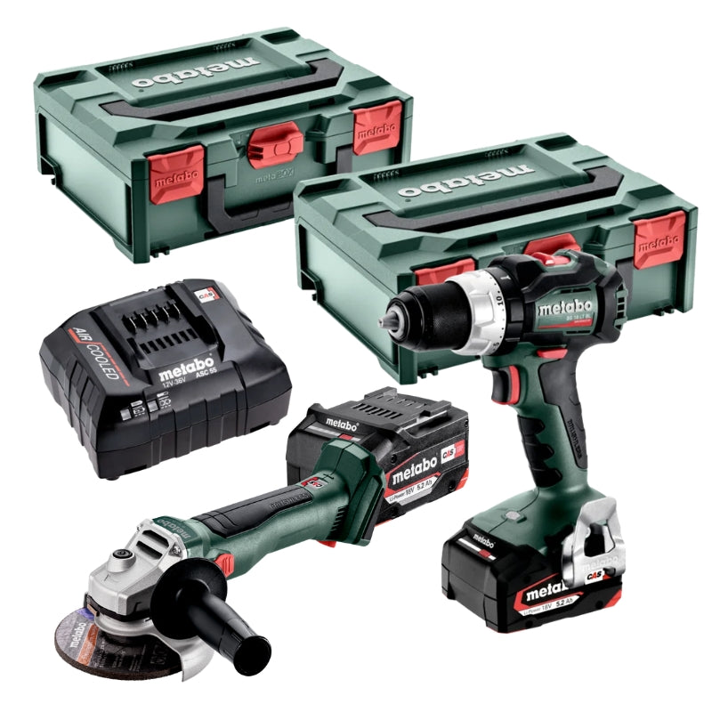METABO Pack 2 outils Perceuse + Meuleuse 18V 2x5Ah - PACK2OUT18V1