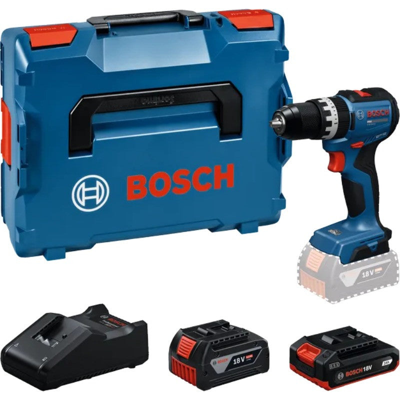 BOSCH Perceuse percu 70Nm 18V 2+4Ah GSB18V-52 L-Boxx - 06019S0122