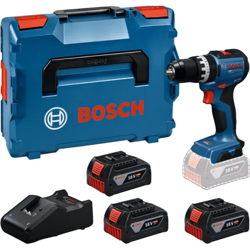 BOSCH Perceuse percu 18V 3x5Ah GSB18V-52 L-Boxx - 06019S0128