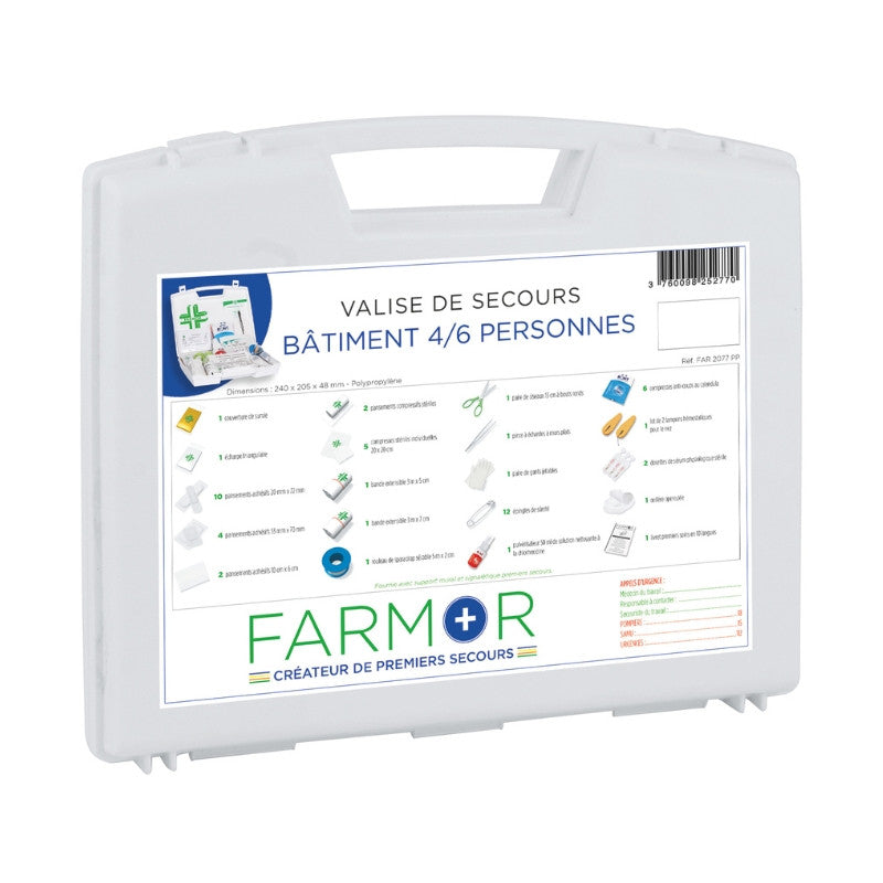 Valise de secours Bâtiment 4/6 personnes FARMOR FAR2077PP