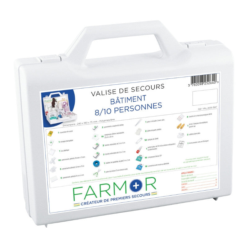 Valise de secours Bâtiment 8/10 personnes FARMOR VAL2636BAT