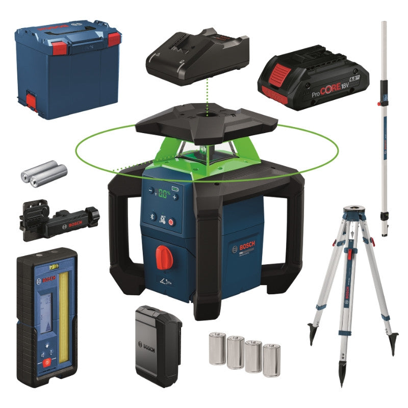 BOSCH Laser rotatif 18V 4Ah + trépied GRL18V-4-34CVG - 0615A500DH