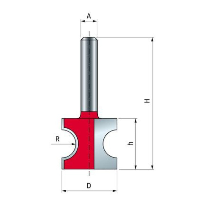 FREUD Fraise 1/2 rond 45,9 x 73,4 x12 mm 82-11812P - F03FR02219