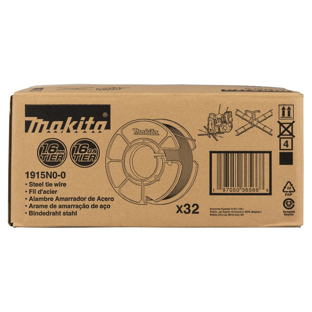MAKITA 32 bobines de fil à ligaturer 1,6mm pour TR001 - 1915N0-0