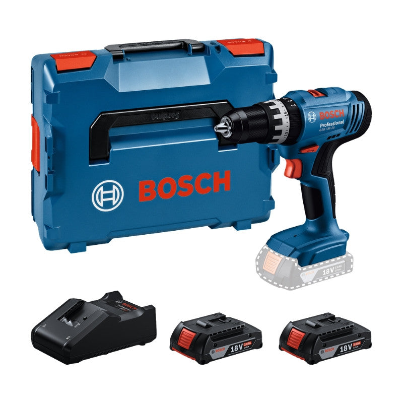BOSCH Perceuse à percussion 60Nm 18V 2x2Ah LBoxx GSB18V-25 - 06019K9302