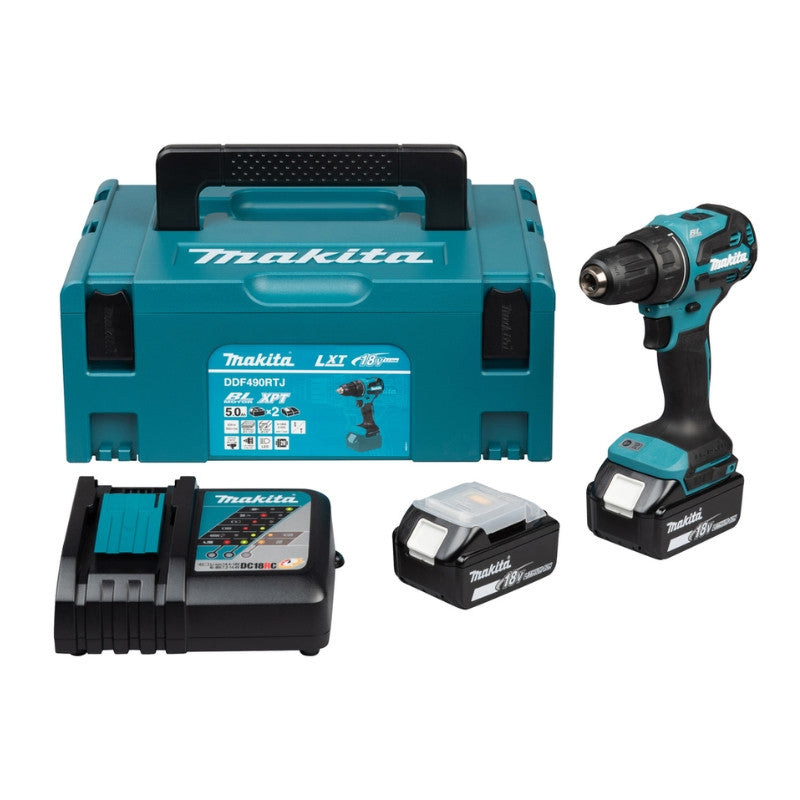 MAKITA Perceuse 65Nm 18V 5Ah Coffret - DDF490RTJ