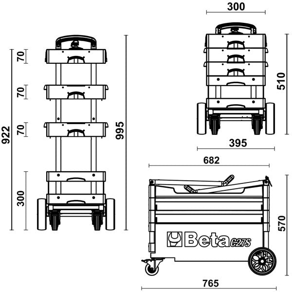Chariot porte outils pliable pour l exterieur c27s beta