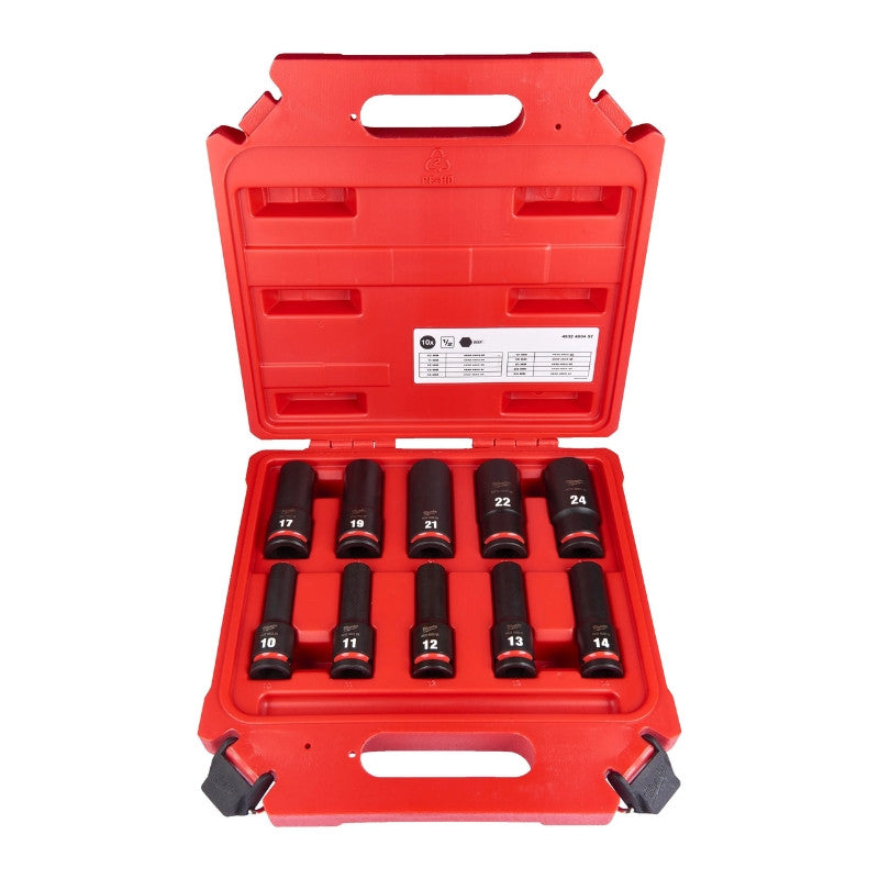 MILWAUKEE Coffret 10 douilles 1/2'' Shockwave - 4932480457